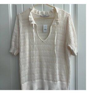 LOFT Cream Knit Sweater